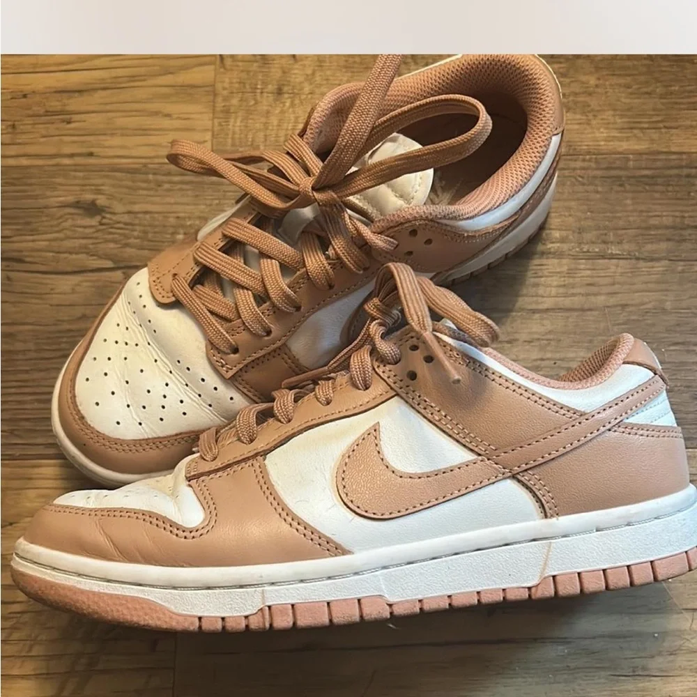 Nike Women’s Low-Top Sneakers in White and Tan